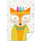 PosterMonkey Dieren - Kleuren - Vos - Portret
