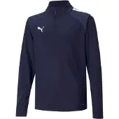 Puma teamLIGA Trainingstrui 1/4-Zip Kids Donkerblauw Wit