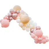 Ginger Ray Ballonnenboog XL chrome roségoud & nude 12m