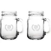 Fusion Gegraveerde set Drinkglazen 45cl Papa + Mama 25 jaar getrouwd
