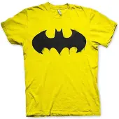 Batman Heren Tshirt -S- Inked Logo Geel