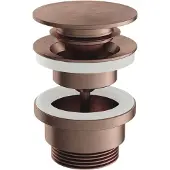 Hotbath Archie AR710 Klikplug Rond RVS 316 - Geborsteld Koper PVD - 8720629191928 - Wastafels, Afvoerpluggen