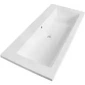 Brauer Solar Slim wastafel 100x46x2.5cm - 1 wasbak - 0 kraangaten - mineraalmarmer - zijdeglans wit WT-SOS1000ZW