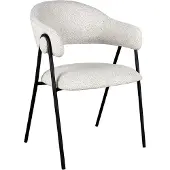 Label51 Eetkamerstoel Lowen - Champagne - Boucle - Zwart Metalen Frame