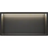 Guido Gusto Mat Zwart RVS Inbouwnis 30x90x10cm met LED verlichting