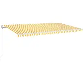 vidaXL Luifel automatisch uittrekbaar 600x350 cm geel en wit