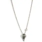 Heaven Eleven - heren ketting - Edelstaal Vleugel RVS - 74cm