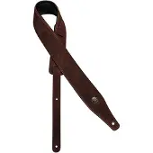 Gaucho GST-662-DBR gitaarriem, topkwaliteit suede, donkerbruin
