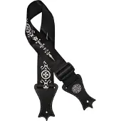 Gaucho Gitaarriem Icon Series Deluxe Ornament Zwart GST-143-BK