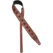 Gaucho GST-648-BR gitaarriem, kunstleer, geveterd, bruin