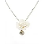 Heaven Eleven - RVS - witte fimo klei bloemen handgemaakt - 74cm