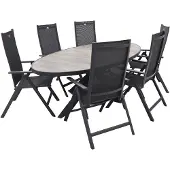 Hartman Napoli/Silva houtlook 240x115 cm. ovale tuinset - verstelbaar