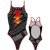Turbo Heavy Rock Thin Strap Swimsuit Zwart 7-8 Years Meisje