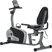 HOMCOM Ligfiets-hometrainer met magnetisch remsysteem en LCD-display, 8 weerstandsniveaus