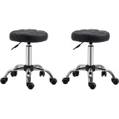 HOMCOM HOMdotCOM Salonstoel set van 2 - Zwart - 35,5 x 35,5 x 63 cm