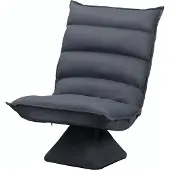 HOMCOM HOMdotCOM fauteuil, draaibare zitting, verstelbare rugleuning, zachte bekleding, ademende hoes, donkergrijs, 62 x 62 x 95 cm