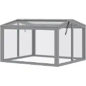 Outsunny Sunny | Koude frame kas met deksel hout polycarbonaat - 90 x 80 x 58 cm