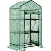 Outsunny Sunny Foliekas mini - 3 niveau's - Roldeur - 69 x 49 x 125 cm