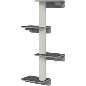 PawHut Wandkrabpaal, klimwand voor katten, kattenmeubel, krabpaal, hout, lichtgrijs