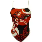Turbo Maori Skin Tattoo Swimsuit Rood,Zwart 3XL Vrouw