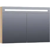 Brauer Promise Deluxe Spiegelkast 100x70cm LED Verlichting Boven - Forest Tan - Spiegels - Spiegelkasten - 8720359342164