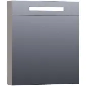 Brauer Promise Deluxe Spiegelkast 60x70cm LED Verlichting Boven - Mat Taupe - Rechtsdraaiend - Spiegels - Spiegelkasten - 8720359342799