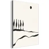 MuchoWow Wanddecoratie Metaal - Aluminium Schilderij Industrieel - Landschap - Abstract - Zwart - Wit - 30x40 cm - Dibond - Foto op aluminium - Industriële muurdecoratie - Voor de woonkamer/slaapkamer
