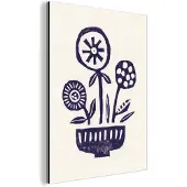 MuchoWow Wanddecoratie Metaal - Aluminium Schilderij Industrieel - Bloemen - Planten - Vaas - Abstract - 60x80 cm - Dibond - Foto op aluminium - Industriële muurdecoratie - Voor de woonkamer/slaapkamer
