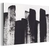 MuchoWow Wanddecoratie Metaal - Aluminium Schilderij Industrieel - Verf - Abstract - Zwart - Wit - 180x120 cm - Dibond - Foto op aluminium - Industriële muurdecoratie - Voor de woonkamer/slaapkamer