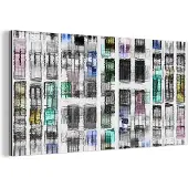 MuchoWow Wanddecoratie Metaal - Aluminium Schilderij Industrieel - Deuren - Kleurrijk - Abstract - 40x20 cm - Dibond - Foto op aluminium - Industriële muurdecoratie - Voor de woonkamer/slaapkamer