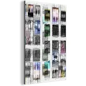 MuchoWow Wanddecoratie Metaal - Aluminium Schilderij Industrieel - Deuren - Kleurrijk - Abstract - 60x90 cm - Dibond - Foto op aluminium - Industriële muurdecoratie - Voor de woonkamer/slaapkamer