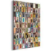 MuchoWow Wanddecoratie Metaal - Aluminium Schilderij Industrieel - Deuren - Kleurrijk - Collage - Architectuur - 60x80 cm - Dibond - Foto op aluminium - Industriële muurdecoratie - Voor de woonkamer/slaapkamer