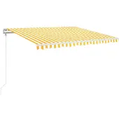 vidaXL Elektrisch zonnescherm met led en sensor 4,5 x 3,5 m