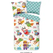 Good Morning Kinder Dekbedovertrek Katoen Superhero - multi 140x200/220cm