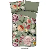 Muller Textil Dekbedovertrek Biologische Katoen Satijn Fiori - green 140x200/220cm
