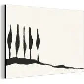 MuchoWow Wanddecoratie Metaal - Aluminium Schilderij Industrieel - Landschap - Abstract - Zwart - Wit - 180x120 cm - Dibond - Foto op aluminium - Industriële muurdecoratie - Voor de woonkamer/slaapkamer