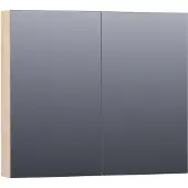 Brauer Impress Deluxe Spiegelkast 80x70cm Indirecte LED Verlichting Binnen/onder - Sunlit - Spiegels - Spiegelkasten - 8720359344083