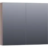 Brauer Impress Deluxe Spiegelkast 80x70cm MFC 2 Deuren Met Indirecte LED Verlichting Binnen/onder - Damascus - Spiegels, Spiegelkasten - 8720359387554
