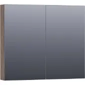 Brauer Impress Deluxe Spiegelkast 80x70cm Indirecte LED Verlichting Binnen/onder - Grove - Spiegels - Spiegelkasten - 8720359344021