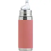 Pura Thermos Tuitfles 260 ml - Thermoskan - Thermosfles - Plasticvrij - Met Isolatiewand - Inclusief Siliconen Tuit, Reisdop en Sleeve - Rose