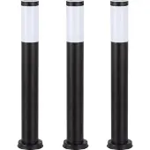 Ks Verlichting Lech zwart 2 set 3 stuks tuinlamp