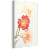 MuchoWow Wanddecoratie Metaal - Aluminium Schilderij Industrieel - Bloemen - Rood - Natuur - Planten - 20x30 cm - Dibond - Foto op aluminium - Industriële muurdecoratie - Voor de woonkamer/slaapkamer