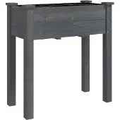vidaXL Plantenbak met voering 71x37x76 cm massief vurenhout grijs