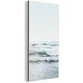 MuchoWow Wanddecoratie Metaal - Aluminium Schilderij Industrieel - Zee - Golven - Natuur - Water - Strand - 20x40 cm - Dibond - Foto op aluminium - Industriële muurdecoratie - Voor de woonkamer/slaapkamer