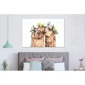 MuchoWow Wanddecoratie Metaal - Aluminium Schilderij Industrieel - Alpaca - Bloemen - Dieren - Natuur - 150x100 cm - Dibond - Foto op aluminium - Industriële muurdecoratie - Voor de woonkamer/slaapkamer