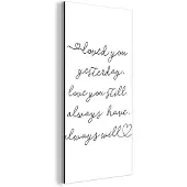 MuchoWow Wanddecoratie Metaal - Aluminium Schilderij Industrieel - Quotes - Liefde - Spreuken - Zwart wit - 40x80 cm - Dibond - Foto op aluminium - Industriële muurdecoratie - Voor de woonkamer/slaapkamer