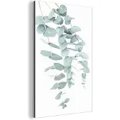 MuchoWow Wanddecoratie Metaal - Aluminium Schilderij Industrieel - Planten - Groen - Natuur - Wit - Bladeren - 100x150 cm - Dibond - Foto op aluminium - Industriële muurdecoratie - Voor de woonkamer/slaapkamer