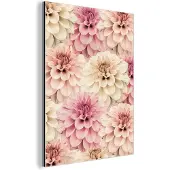 MuchoWow Wanddecoratie Metaal - Aluminium Schilderij Industrieel - Bloemen - Roze - Wit - Natuur - 30x40 cm - Dibond - Foto op aluminium - Industriële muurdecoratie - Voor de woonkamer/slaapkamer