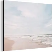 MuchoWow Wanddecoratie Metaal - Aluminium Schilderij Industrieel - Zee - Strand - Golven - Natuur - Zomer - 160x120 cm - Dibond - Foto op aluminium - Industriële muurdecoratie - Voor de woonkamer/slaapkamer