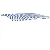 vidaXL Luifel automatisch uittrekbaar 500x350 cm blauw en wit